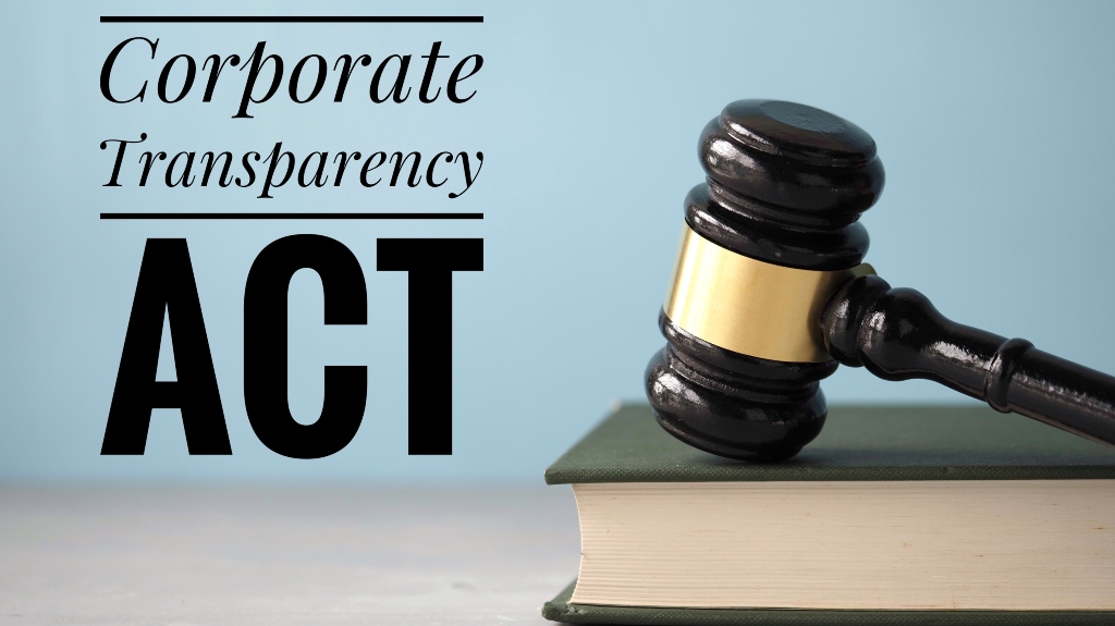 Corporate Transparency Act with judge's gavel on a book