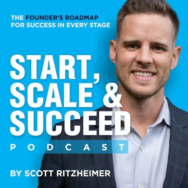 Cover art for "The Founders Roadmap for Success" podcast featuring a stylized road and success-related icons