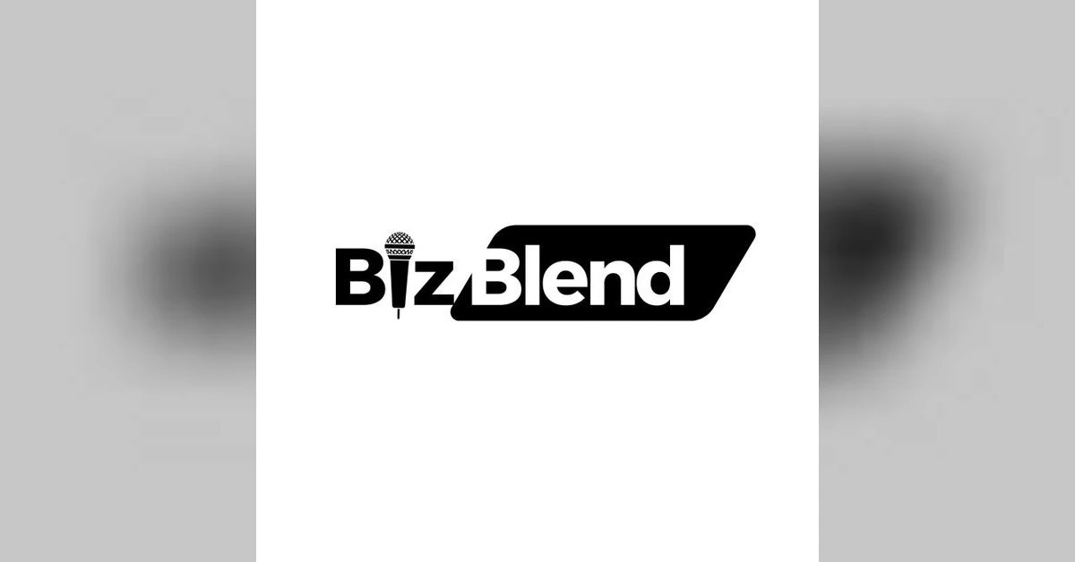 Logo for Biz Blend featuring a modern design with bold typography and a blend of vibrant colors